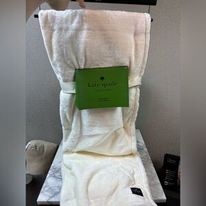 Kate Spade Plush Fleece Throw In Marshmallow Cream Color - 60” X 70” Brand New